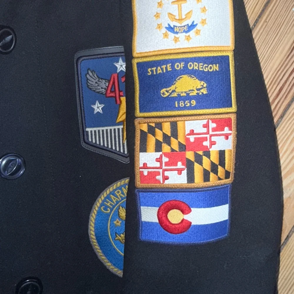 Coach Black Pea Coat with Brown Fur Collar - Picture 2 of 3